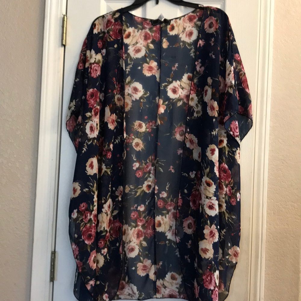 Floral sheer cardigan